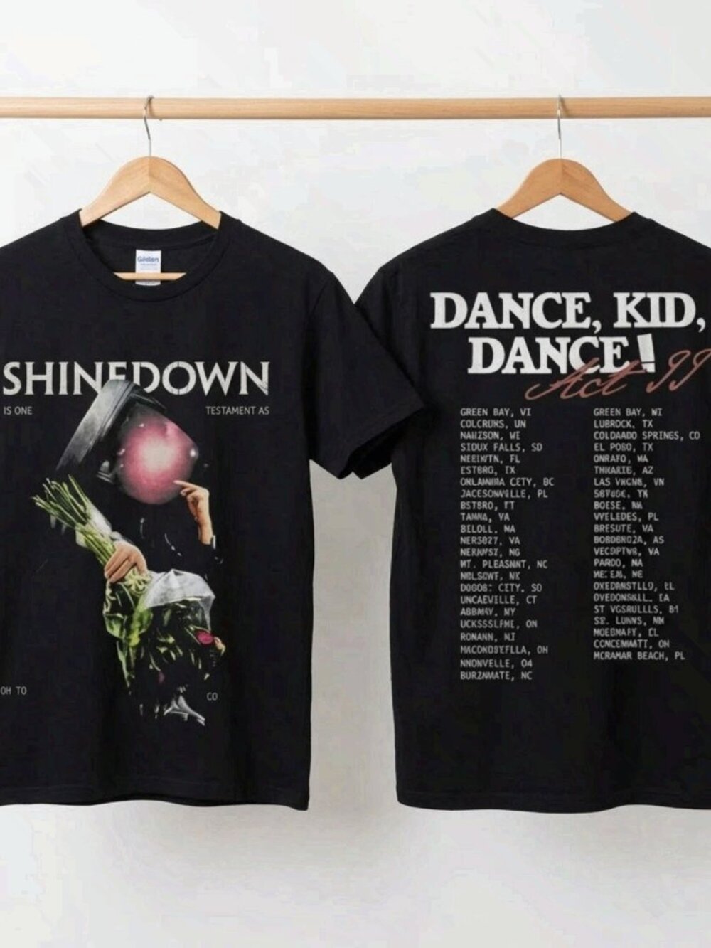 Shinedown Dance Kid Dance Act II Tour 2026 Black T-Shirt Reprint